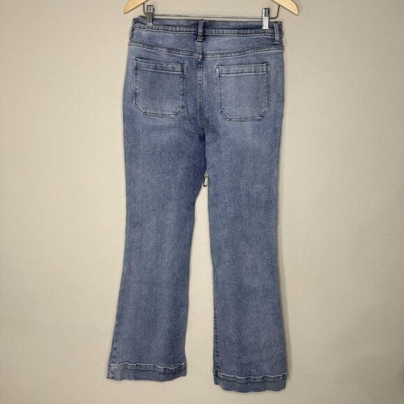Kensie The Savanah High Rise Flare Light Wash Jeans sz 8 29 Denim wide leg 90s - Picture 3 of 8